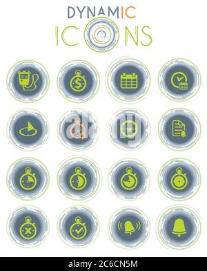 Icone dinamiche temporali Illustrazione Vettoriale
