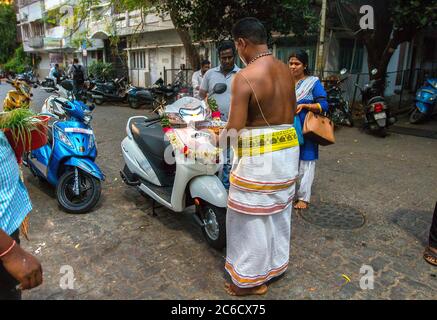 Arulmigu Manakula Vinayagar tempio, pondicherry, india meridionale, pondy, viaggio pondicherry, spiaggia pondicherry, strada pondicherry, strada Foto Stock