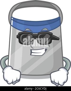 personaggio cartoon di visiera con occhiali neri di classe Illustrazione Vettoriale