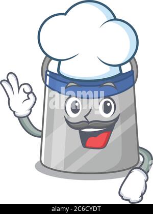 Talentuoso schermo viso chef cartone animato indossando cappello chef Illustrazione Vettoriale