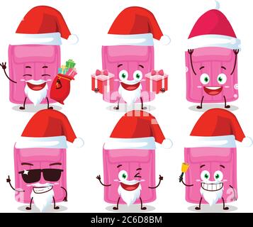 Emoticon Babbo Natale con materasso ad aria personaggio cartoon Illustrazione Vettoriale