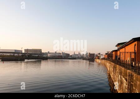 Queens Dock, Liverpool, Merseyside, Inghilterra, Regno Unito, ora sede del Liverpool Watersports Center Foto Stock