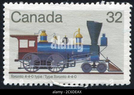 CANADA - CIRCA 1999: Francobollo stampato dal Canada, mostra locomotiva, circa 1999 Foto Stock