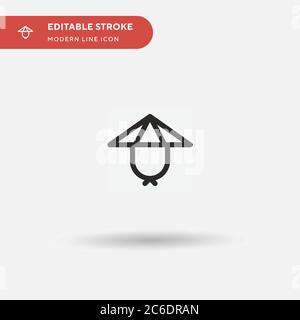 Icona vettore semplice di Bamboo Hat. Modello di disegno simbolo illustrazione per elemento UI mobile Web. Pittogramma moderno a colori perfetto su tratto modificabile. Bambo Illustrazione Vettoriale