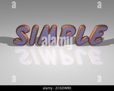 SEMPLICE illustrazione 3D con prospettiva e ombra chiare e immagine ideale per vari utilizzi. Icona e sfondo Foto Stock
