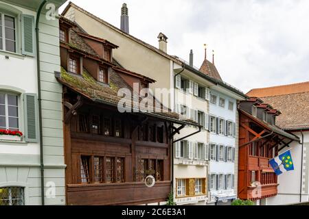 Willisau, LU / Svizzera - 3 luglio 2020: Storico centro storico di Willisau nel cantone di Lucerna Foto Stock