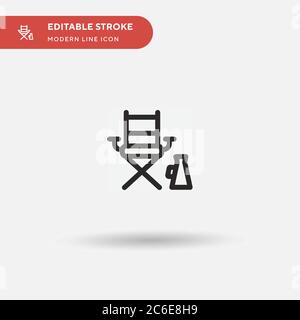 Icona vettore semplice della sedia Directors. Modello di disegno simbolo illustrazione per elemento UI mobile Web. Pittogramma moderno a colori perfetto su tratto modificabile. Illustrazione Vettoriale