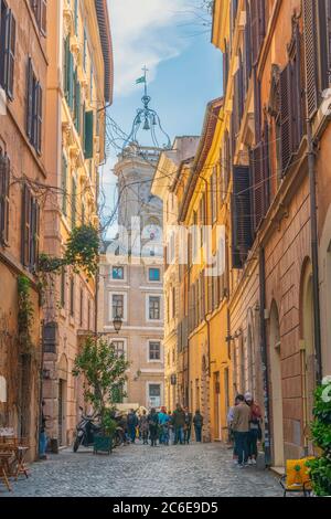Italia, Lazio, Roma, zona Ponte, Via dei banchi nuovi, Torre dell'Orologio Foto Stock