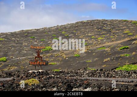 Parco Nazionale di Timanfaya a Lanzarote, Isole Canarie, Spagna Foto Stock