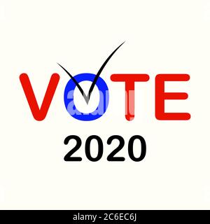 2020 Stati Uniti d'America pulsante per l'elezione presidenziale. Illustrazione vettoriale. Illustrazione Vettoriale