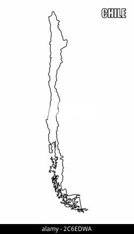 Mappa del Cile Illustrazione Vettoriale
