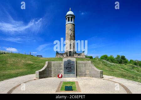 Il Crich Stand War Memorial per il reggimento Sherwood Foresters, Crich Town, Amber Valley, Derbyshire Inghilterra UK Foto Stock