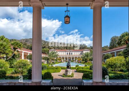 Il Getty Villa in un giorno di sole Ottobre a Malibu, Los Angeles. Foto Stock