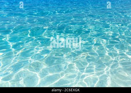 Sfondo ondulazione blu brillante. Superficie dell'acqua in piscina. Foto Stock