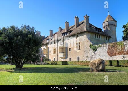 Chateau de Ripaille alla periferia di Thonon-les-bains sulla riva del lago Leman (Lago di Ginevra) in Francia. Foto Stock