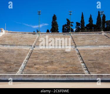 Atene, Grecia - 17 aprile 2018: Lo Stadio Panathenaic o Kallimarmaro. Foto Stock