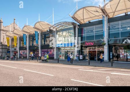 Ingresso al centro commerciale Trinity in Union Street ad Aberdeen. Foto Stock