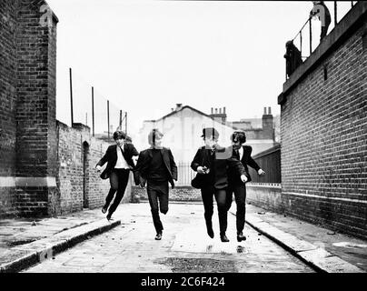 I Beatles nel film "Hard Day's Night" (1964) Foto Stock