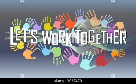 concetto aziendale, capacità di lavoro di squadra, team building, illustrazione vettoriale Illustrazione Vettoriale