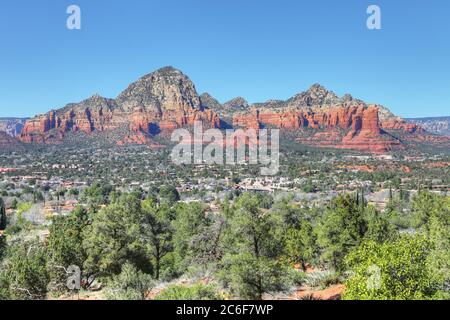 Vista di Sedona, Arizona dal percorso dell'aeroporto Foto Stock