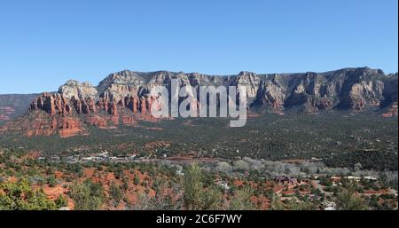 Vista di Sedona, Stati Uniti dal percorso dell'aeroporto Foto Stock