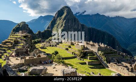 vista sul villaggio di machu picchu Foto Stock