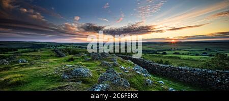 Walltown Crags sul Muro di Adriano Foto Stock