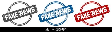 falso timbro di notizie. falso segno di notizie. falso set di etichette di notizie Illustrazione Vettoriale