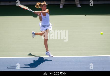 Camila Giorgi in azione durante la finale del torneo internazionale di tennis NYJTL Bronx Open WTA 2019 Foto Stock