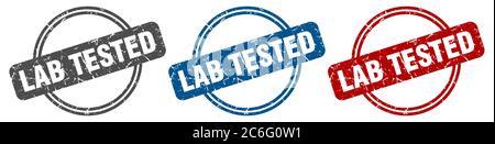 timbro testato in laboratorio. segno testato in laboratorio. set di etichette testato in laboratorio Illustrazione Vettoriale