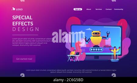 Landing page del concetto di design degli effetti speciali Illustrazione Vettoriale