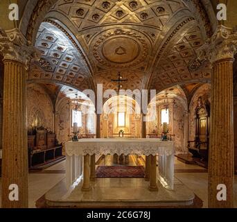 La Cripta all'interno della Cattedrale di Modena. Italia. Foto Stock