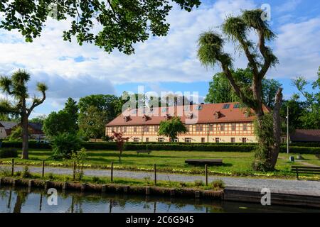 Hotel Schloss Luebbenau sulla Spree, Luebbenau, Spreewald, Brandeburgo, Germania Foto Stock