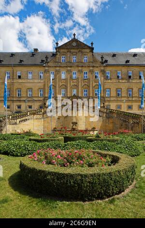 Edificio principale monastero di Banz, ex monastero benedettino, barocco tedesco meridionale, vicino a Bad Staffelstein, distretto di Lichtenfels, Franconia Foto Stock