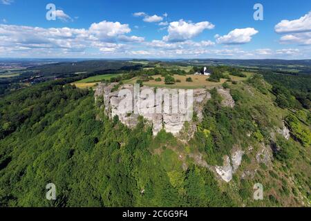 Staffelberg, 539 m, vicino a Bad Staffelstein, distretto Lichtenfels, Svizzera Franconia, Alpe Franconia, alta Franconia, Franconia, Baviera, Germania Foto Stock