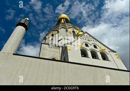 Il russo Memorial Church, San Alessio Chiesa Memorial russo di onore, Lipsia, Sassonia, Germania Foto Stock