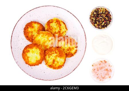 Pancake di midollo con salsa bianca. Foto Foto Stock