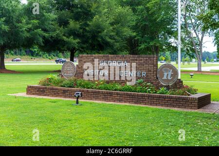 Tallapoosa, GA, USA: Cartello del Centro visitatori della Georgia Foto Stock