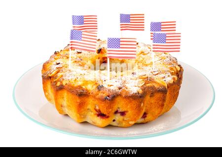 Torta di dolci tradizionali fatti in casa per il giorno dell'Indipendenza. Foto Stock