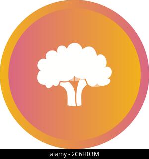 Icona del glifo vettoriale del cavolfiore unica Illustrazione Vettoriale