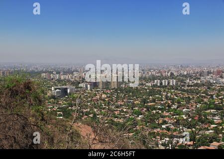 Vista panoramica di Santiago, Cile Foto Stock