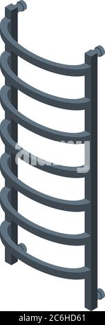 Icona portasciugamani riscaldato per la casa, stile isometrico Illustrazione Vettoriale