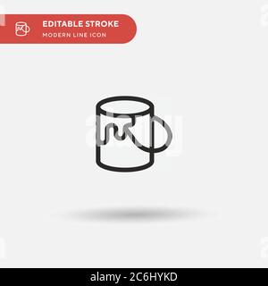 Icona vettore semplice bucket di pittura. Modello di disegno simbolo illustrazione per elemento UI mobile Web. Pittogramma moderno a colori perfetto su tratto modificabile. PAI Illustrazione Vettoriale