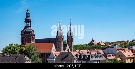 Lutherstadt Wittenberg panorama della città nella Germania orientale Foto Stock