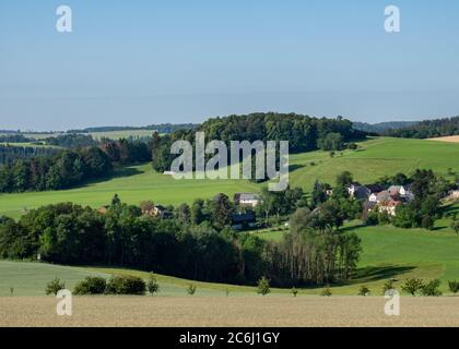 Vista sul Vogtland in Sassonia Foto Stock