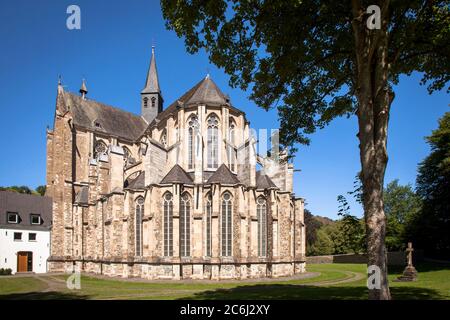 La cattedrale di Altenberg a Odenthal, la chiesa dell'ex abbazia cistercense Altenberg, la regione del Bergisches Land, Nord Reno-Westfalia, Germania. De Foto Stock