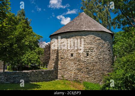 Torre medievale in Bruntal, Slesia Ceca, Regione Moravo-Slesiana, Repubblica Ceca Foto Stock