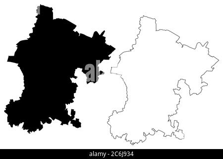 Heroica Puebla de Zaragoza (Stati Uniti messicani, Messico) mappa illustrazione vettoriale, schizzo scrimolo Città di Puebla de los Angeles mappa Illustrazione Vettoriale