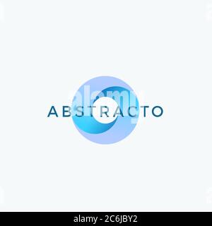 Simbolo vettoriale, emblema o modello logo del cerchio di loop Abstract. Segno geometria sfumata moderna. Illustrazione Vettoriale