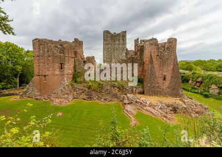 Il castello di Goodrich, Herefordshire, Regno Unito Foto Stock